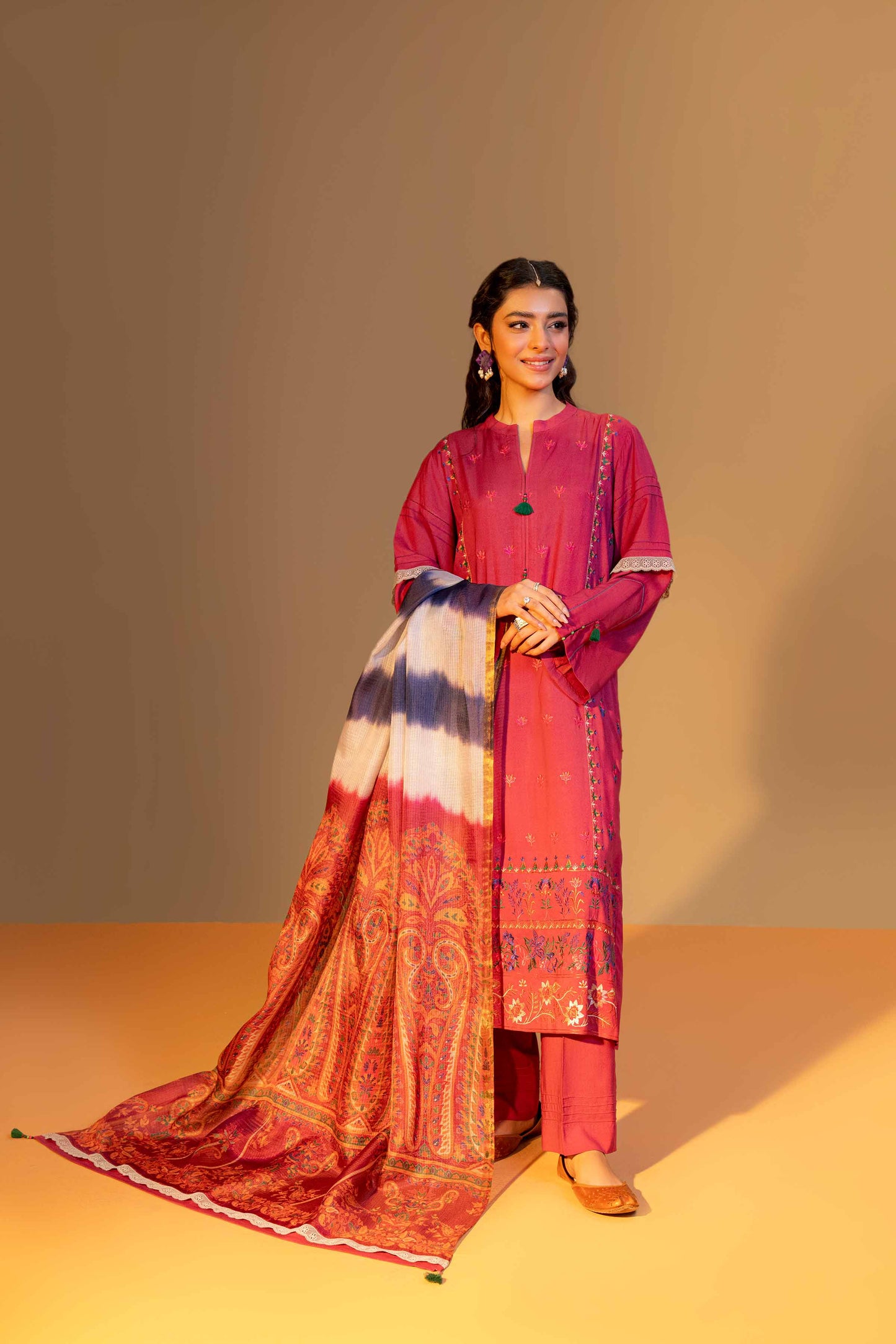 Nishat Linen - 3 Piece - Embroidered Suit - 42306464