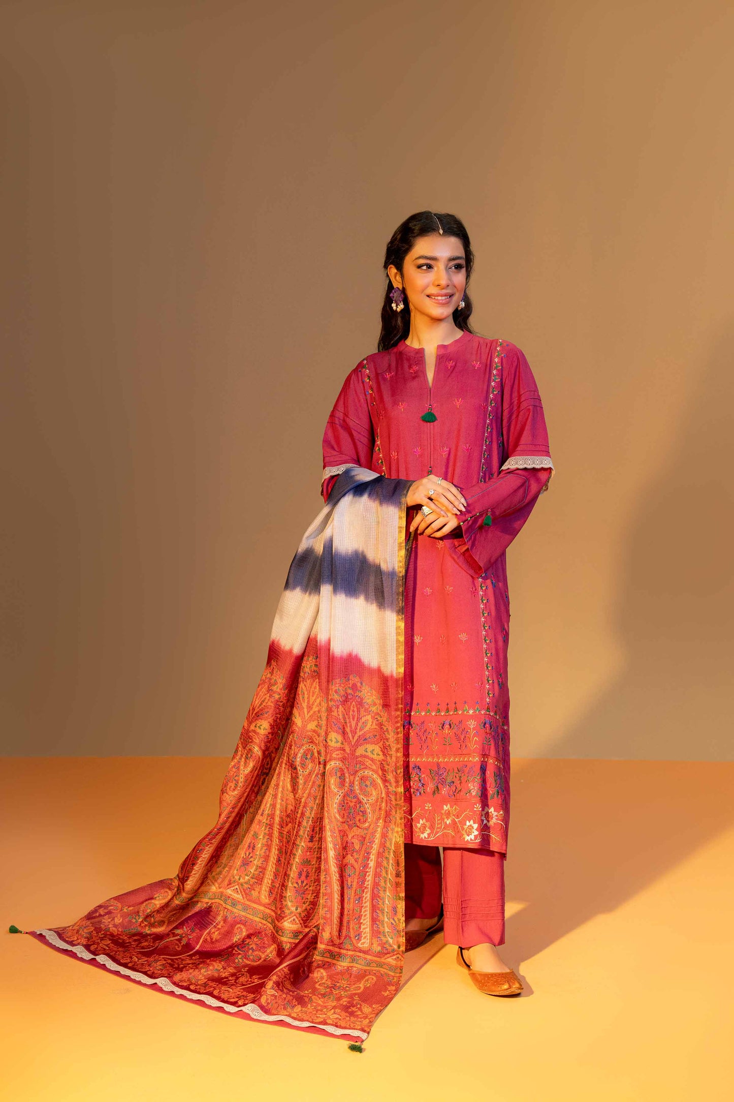 Nishat Linen - 3 Piece - Embroidered Suit - 42306464