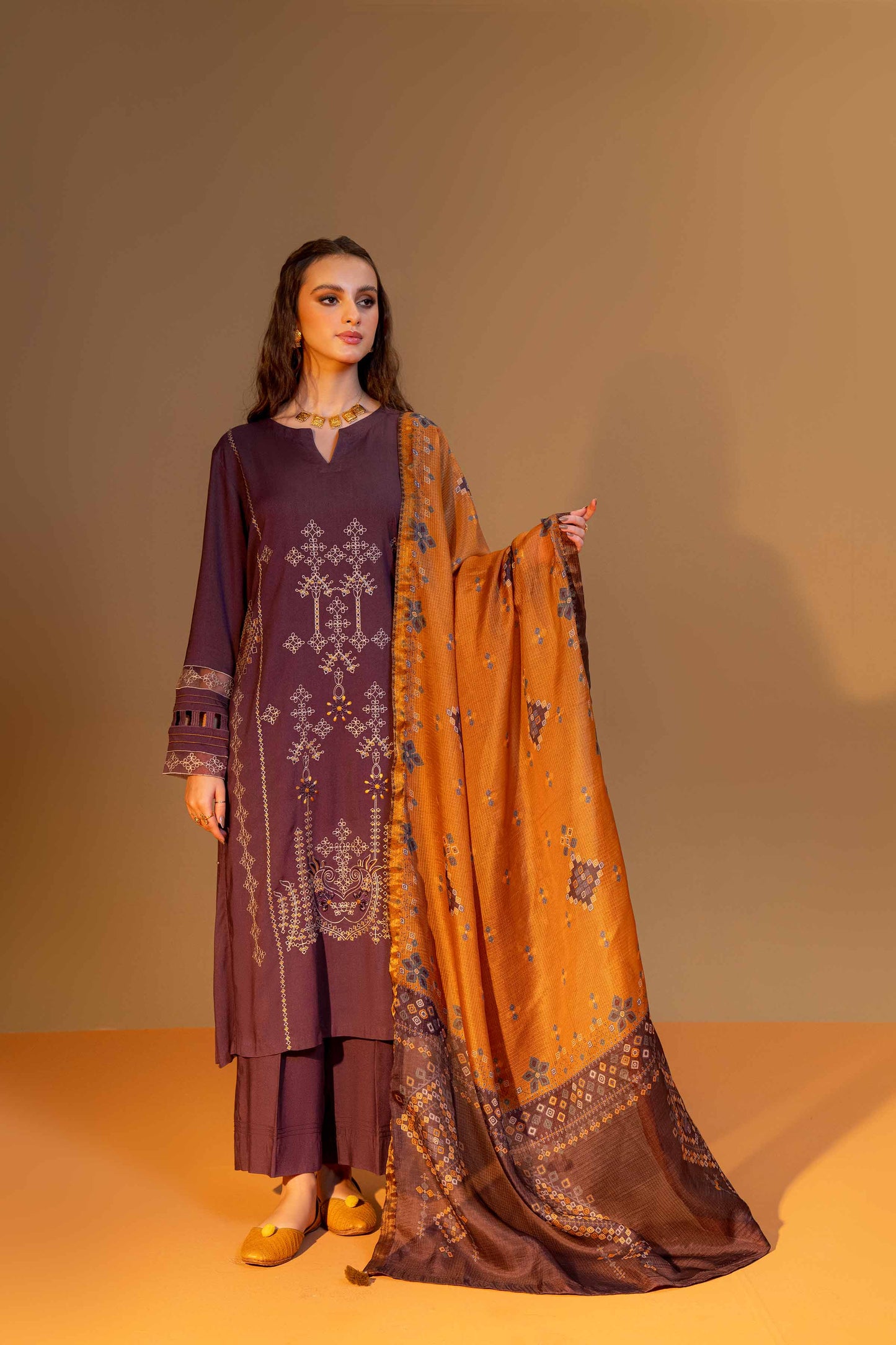 Nishat Linen - 3 Piece - Embroidered Suit - 42306465