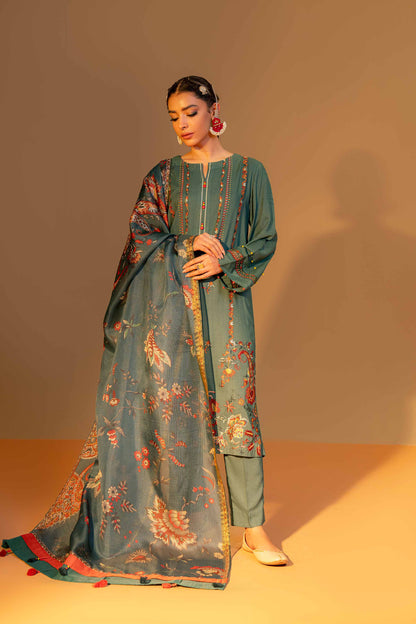 Nishat Linen - 3 Piece - Embroidered Suit - 42306466