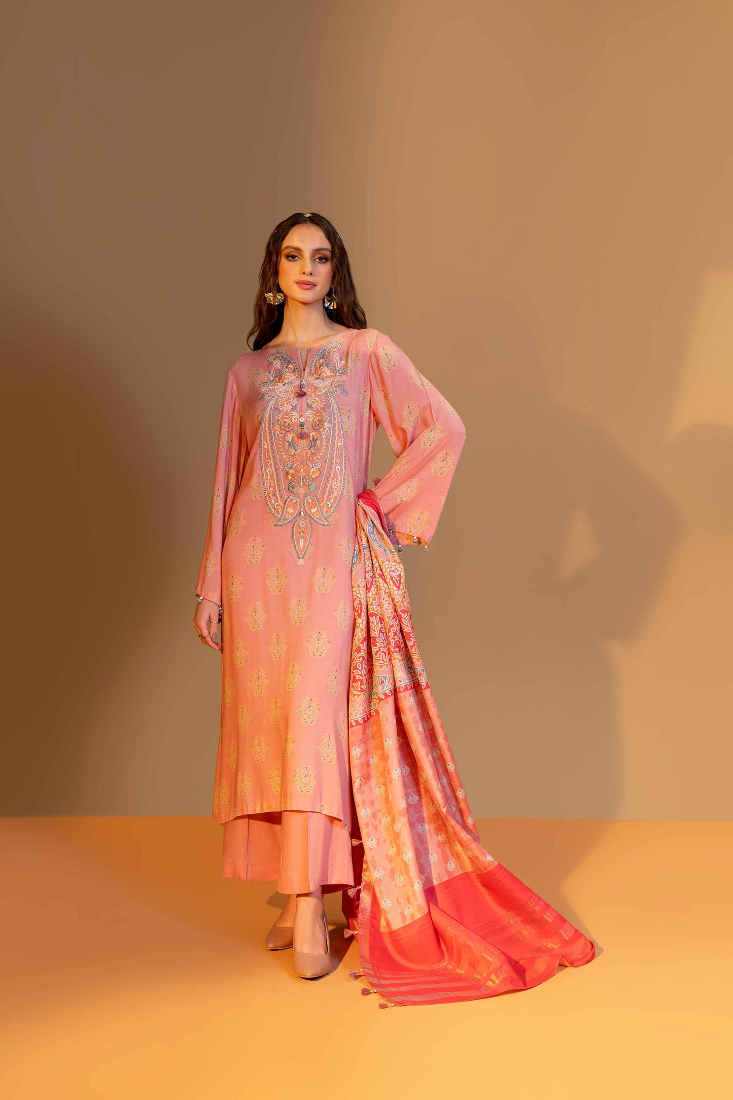 Nishat Linen - 3 Piece - Printed Embroidered Suit - 42306468