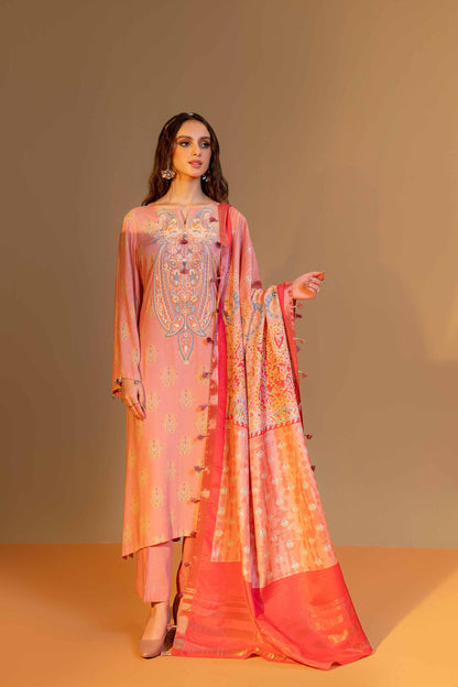 Nishat Linen - 3 Piece - Printed Embroidered Suit - 42306468