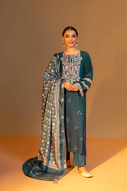 Nishat Linen - 3 Piece - Printed Embroidered Suit - 42306470