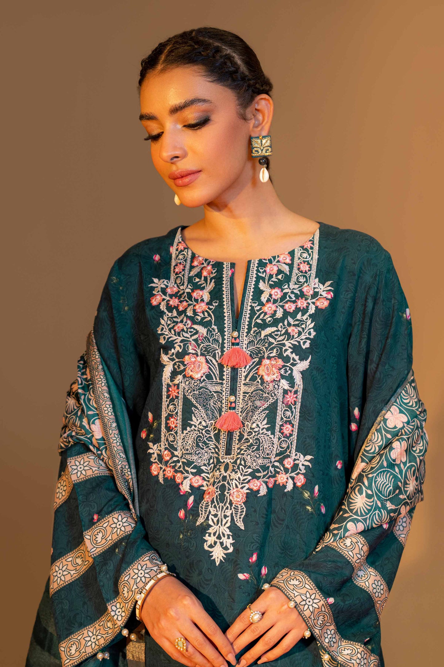 Nishat Linen - 3 Piece - Printed Embroidered Suit - 42306470