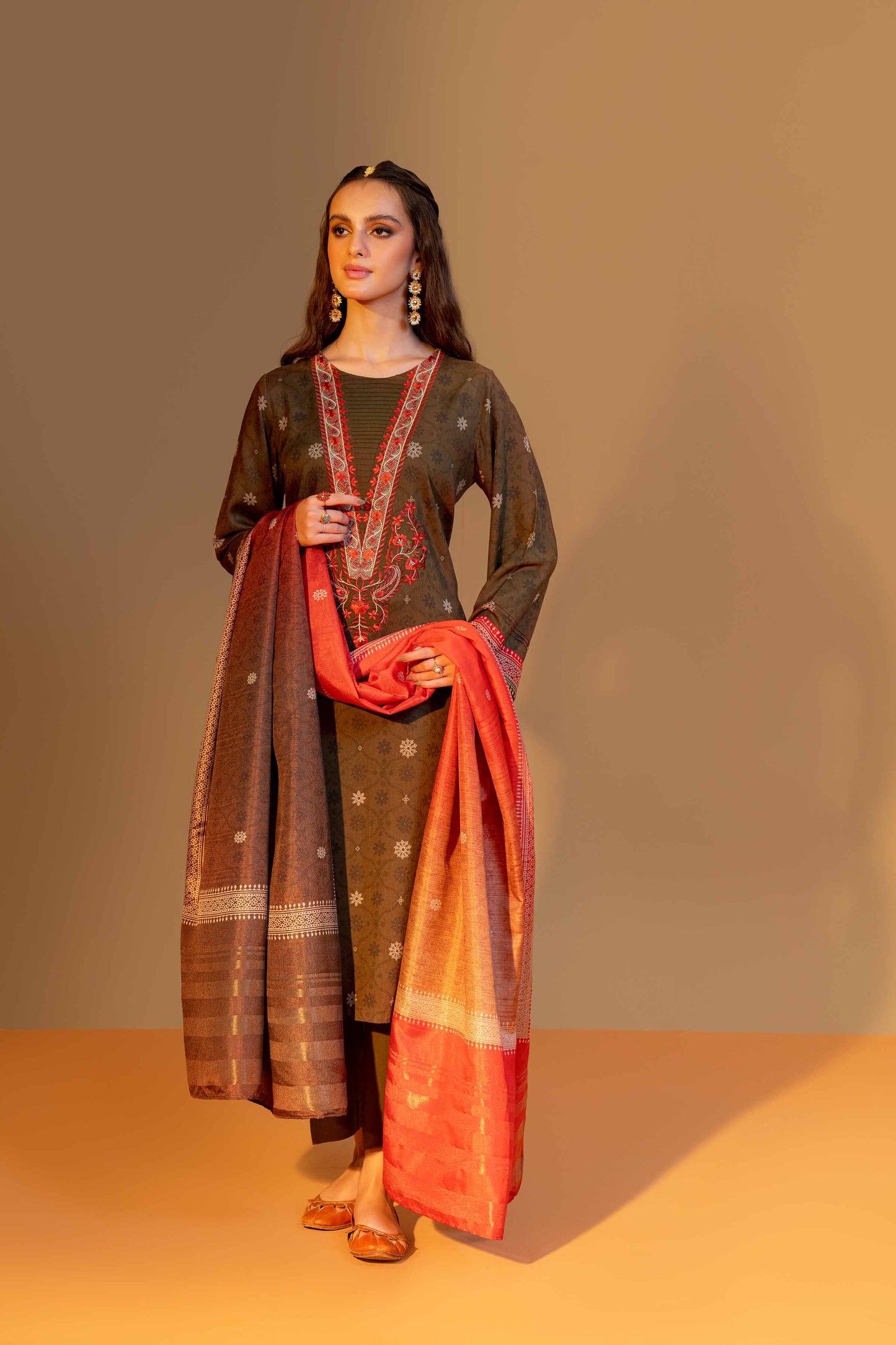 Nishat Linen - 3 Piece - Printed Embroidered Suit - 42306473