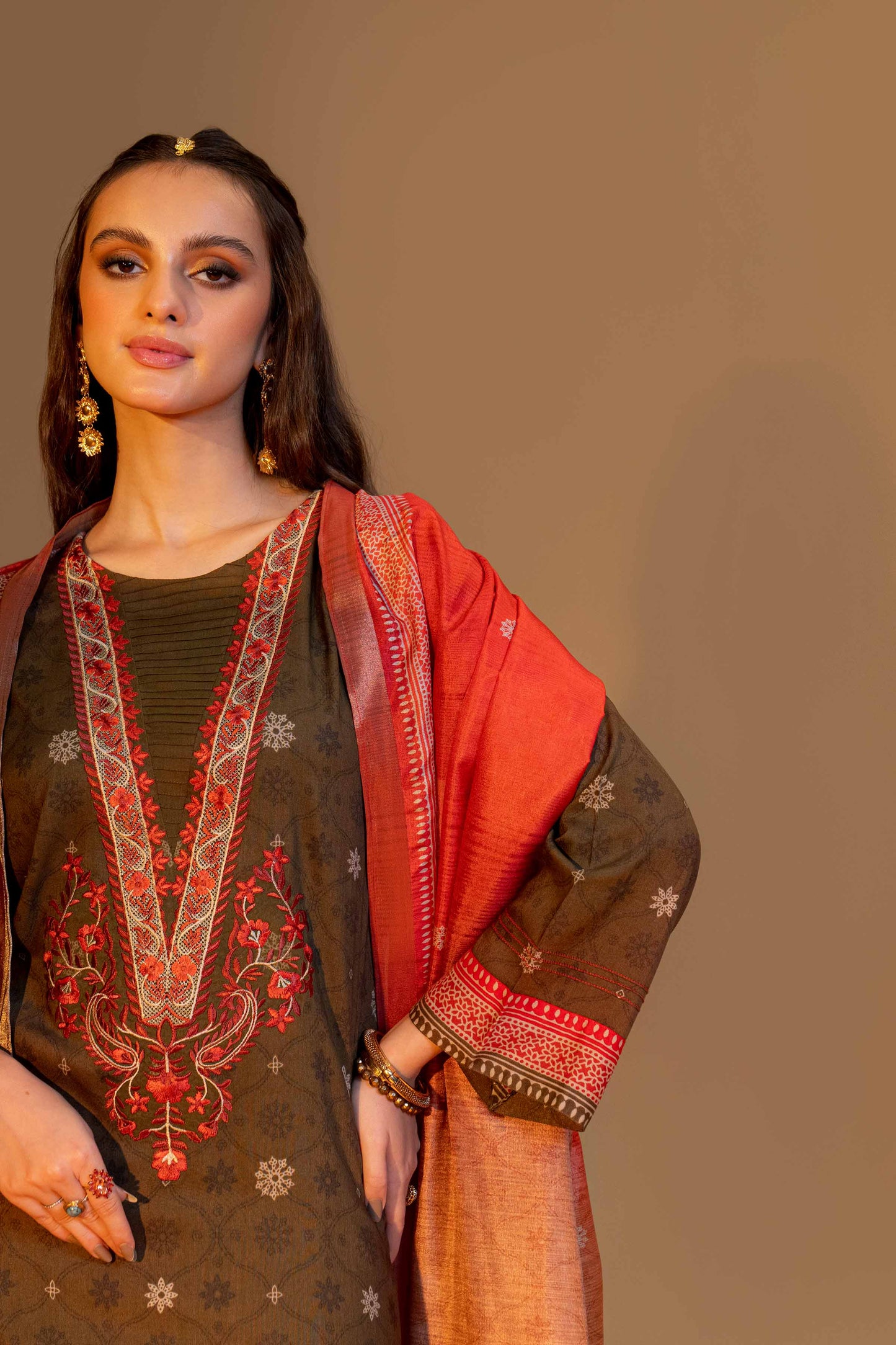 Nishat Linen - 3 Piece - Printed Embroidered Suit - 42306473