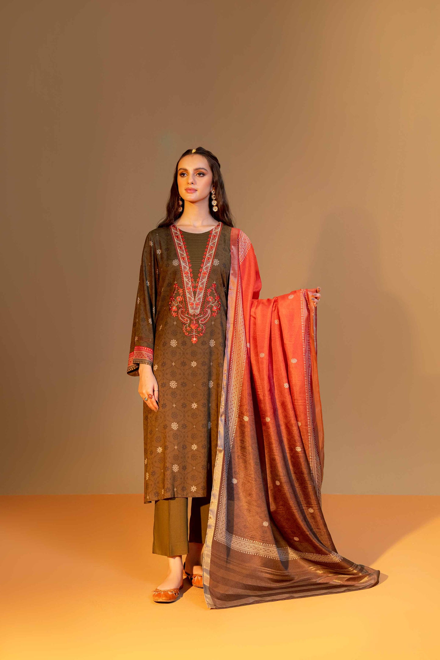 Nishat Linen - 3 Piece - Printed Embroidered Suit - 42306473