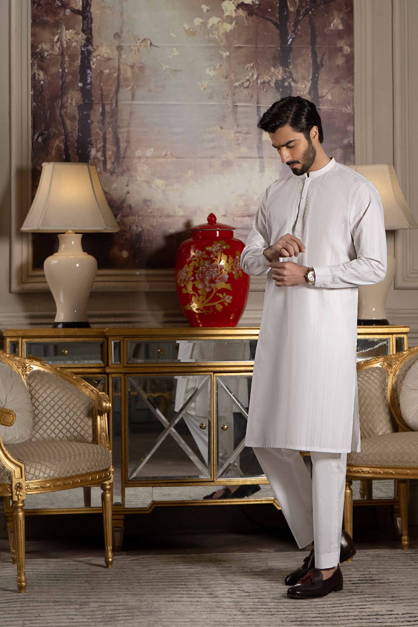 Nishat Linen - 2 Piece - Embroidered Naqsh Suit With Gift Box - 42307018