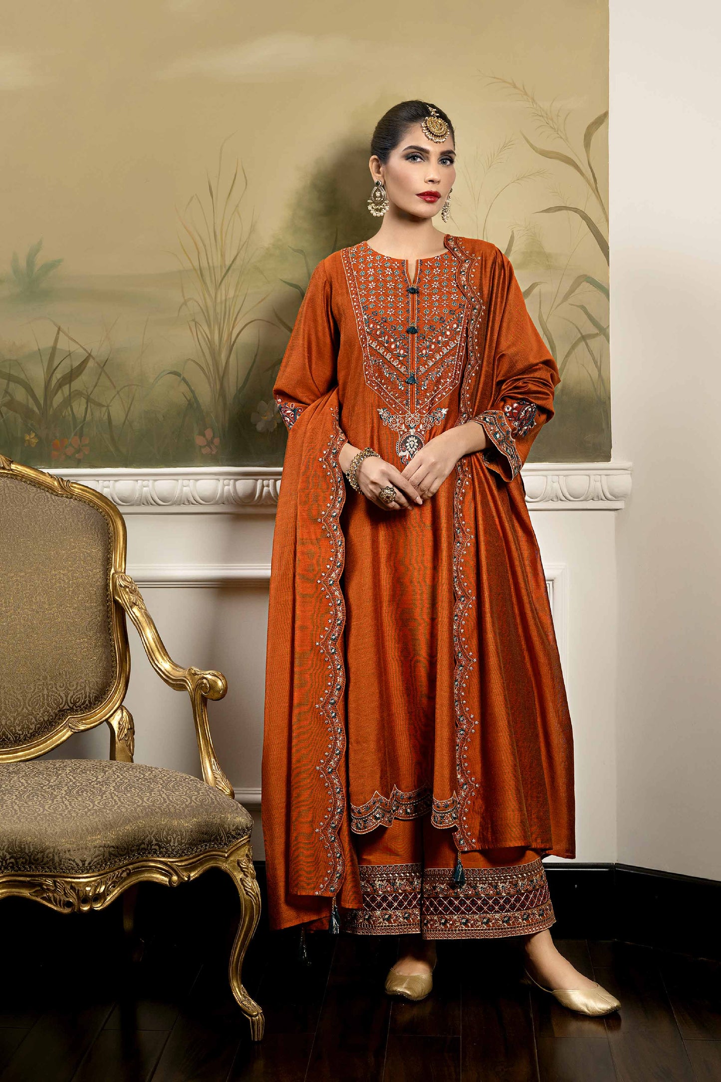 Nishat Linen - 3 Piece - Embroidered Suit - 42308006