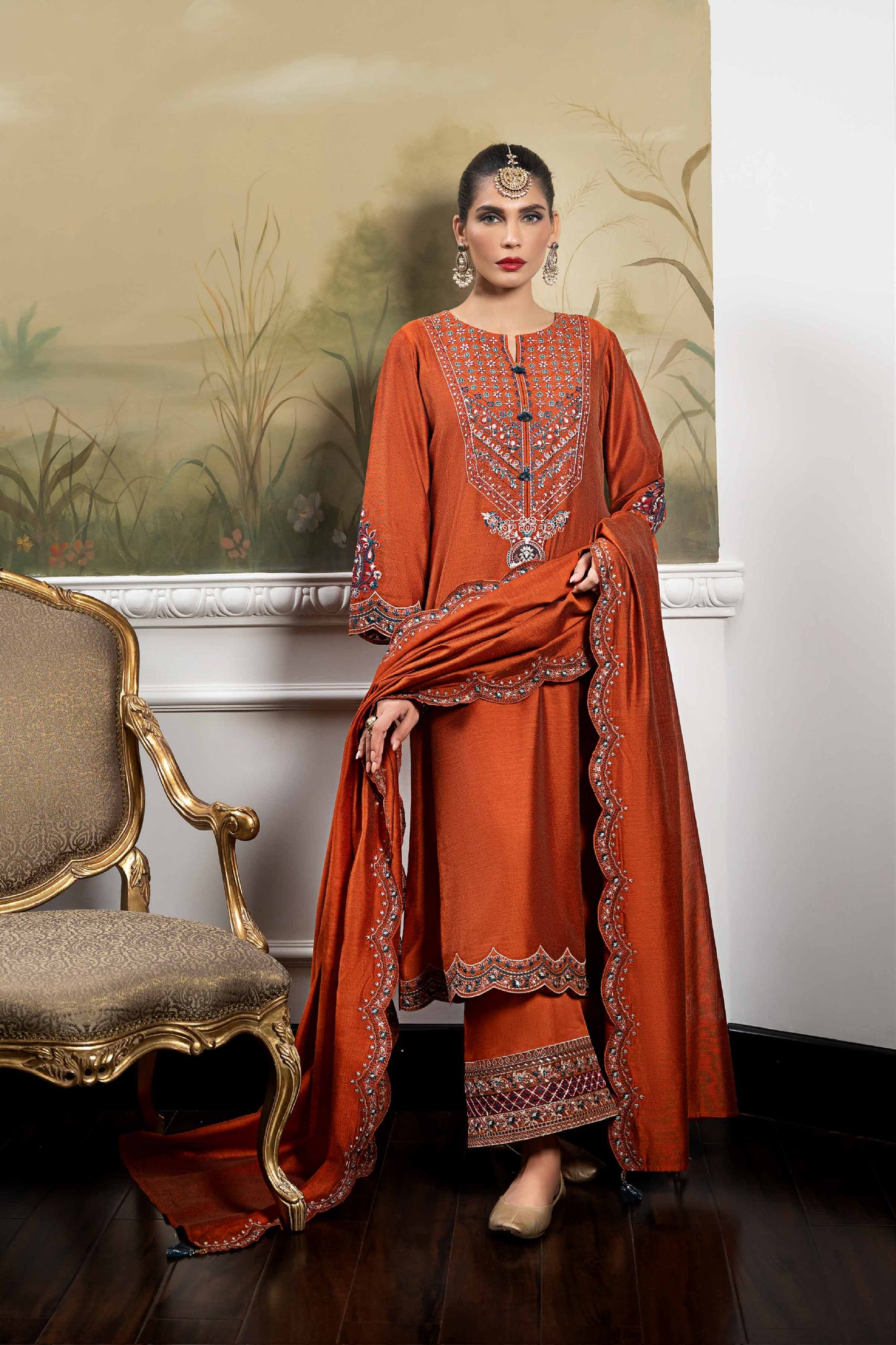 Nishat Linen - 3 Piece - Embroidered Suit - 42308006