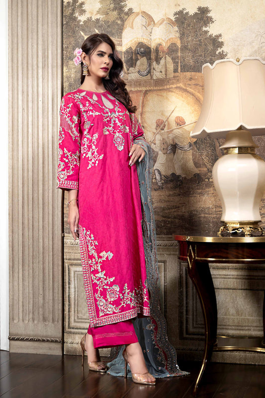 Nishat Linen - 3 Piece - Embroidered Suit - 42308007