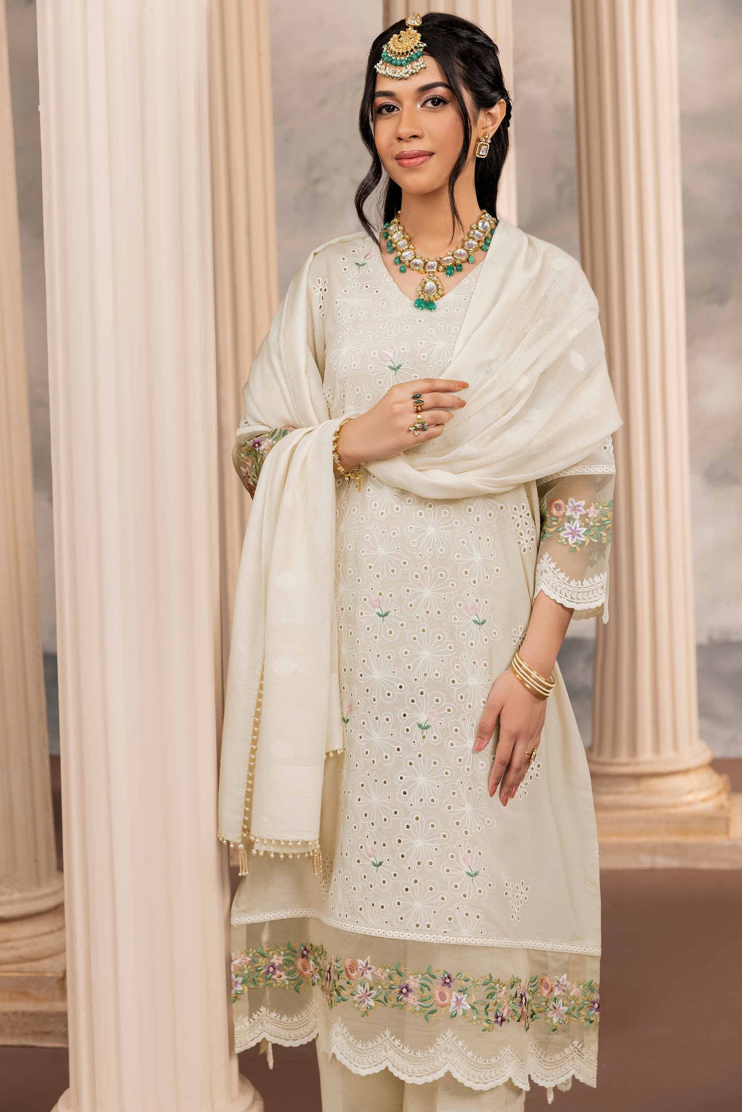 Nishat Linen - 3 Piece - Embroidered Suit - 42318556