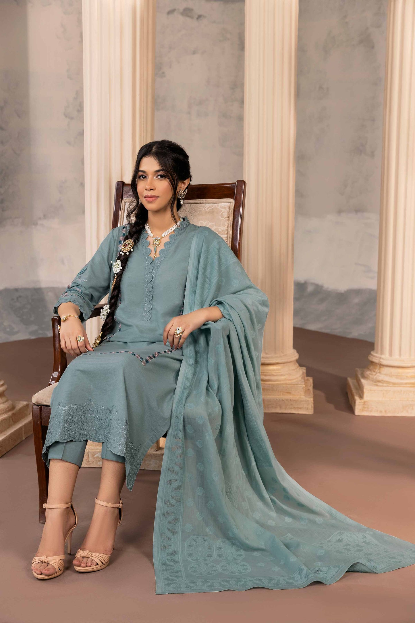 Nishat Linen - 3 Piece - Embroidered Suit - 42318557