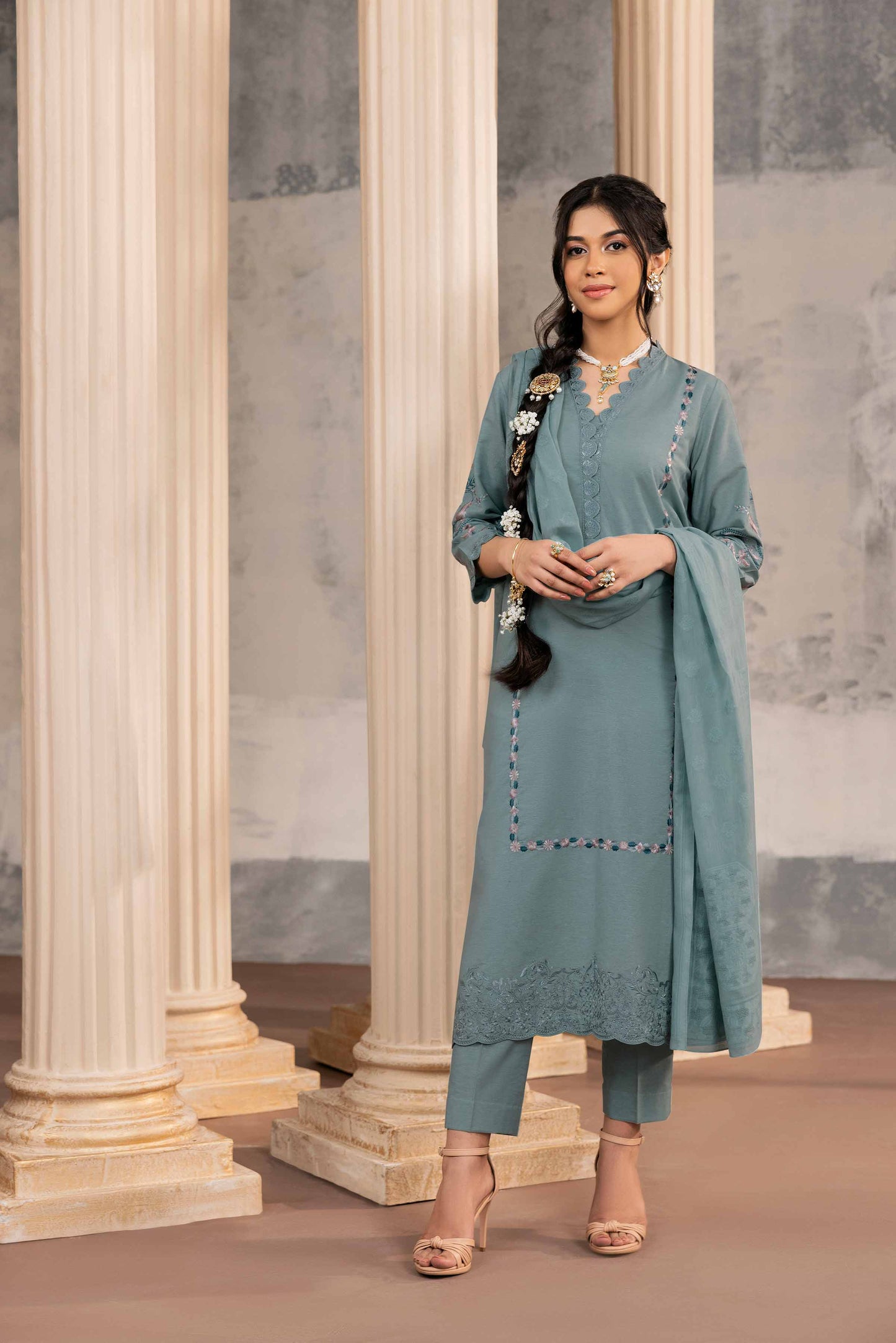 Nishat Linen - 3 Piece - Embroidered Suit - 42318557