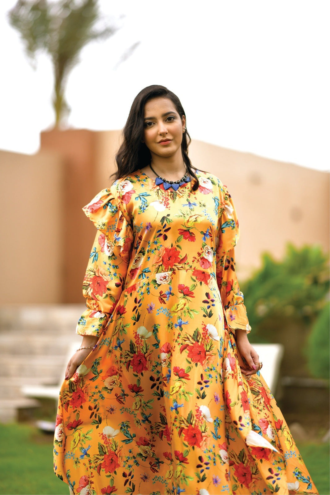 Bareeq Outfits - Yellow Printed Frock
