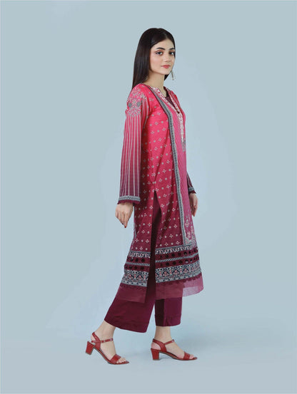 Bareeq Outfits - Floraid blossom 3-Piece Stitched Suit