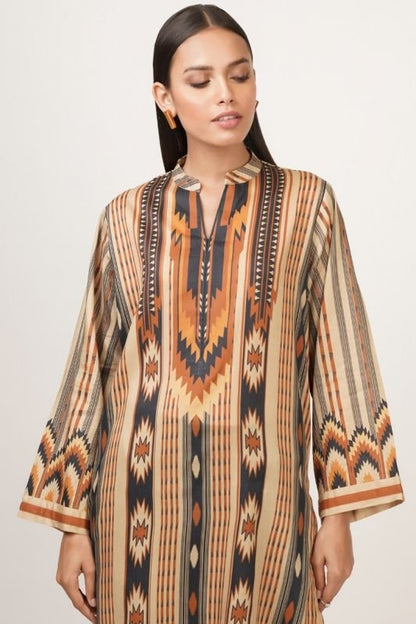 Printed Cotton Satin Kurti