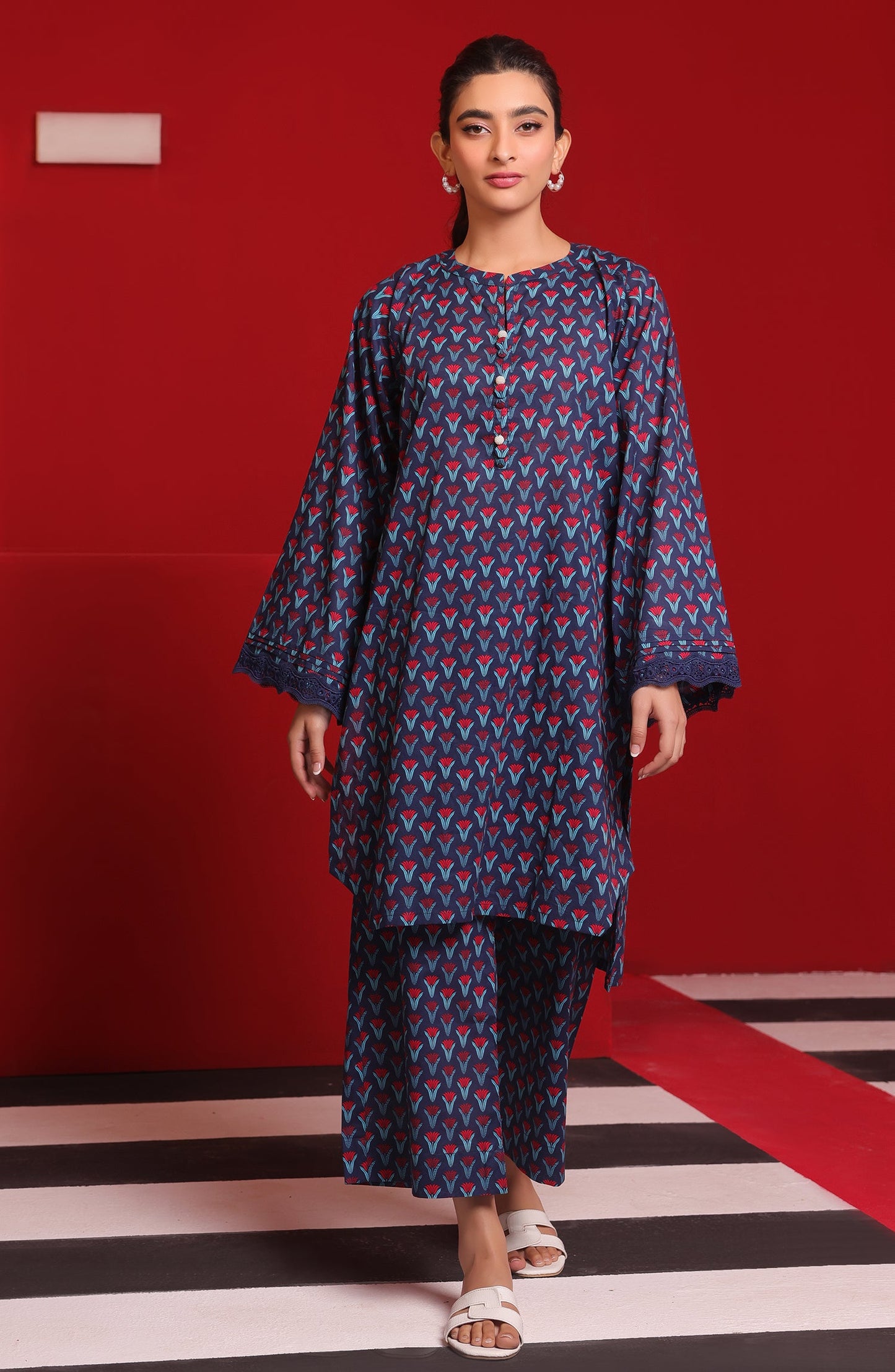 Orient - Stitched 2 Piece Printed Cambric Shirt and Cambric Pant