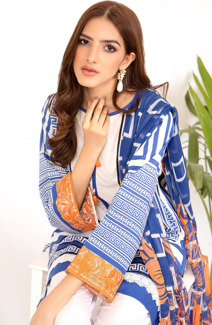 Orient - Unstitched 2 Piece Embroidered Lawn Shirt & Chiffon Dupatta