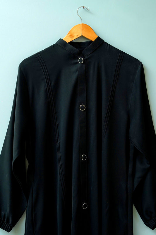 Bustangi - Black Open abaya