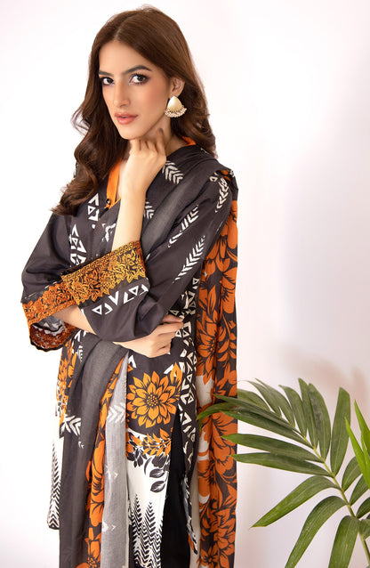 Orient - Unstitched 2 Piece Embroidered Lawn Shirt & Dobby Net Dupatta
