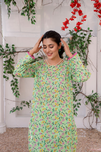 Bebano - Light Green Floral 2pc
