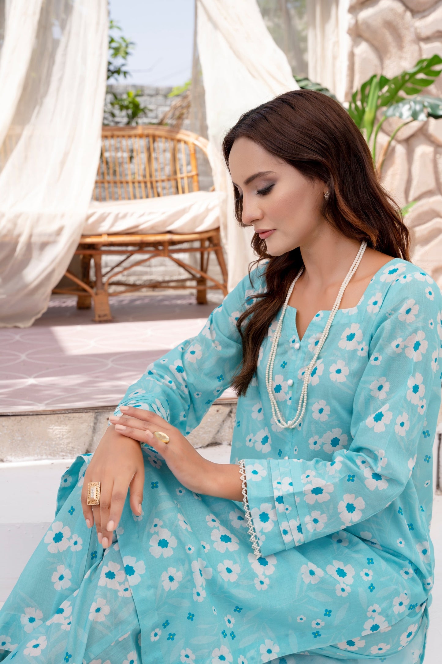 Bebano - Ice Blue Floral 2pc