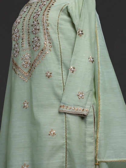 Eraj Hussain - Gotta Patti Pistachio - Stitched