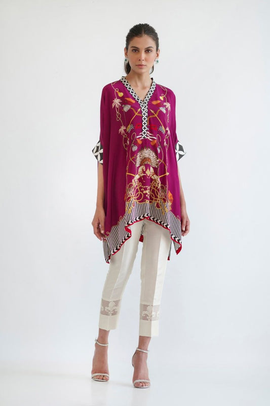 Digitally Printed Crepe Kurta With trousers 2