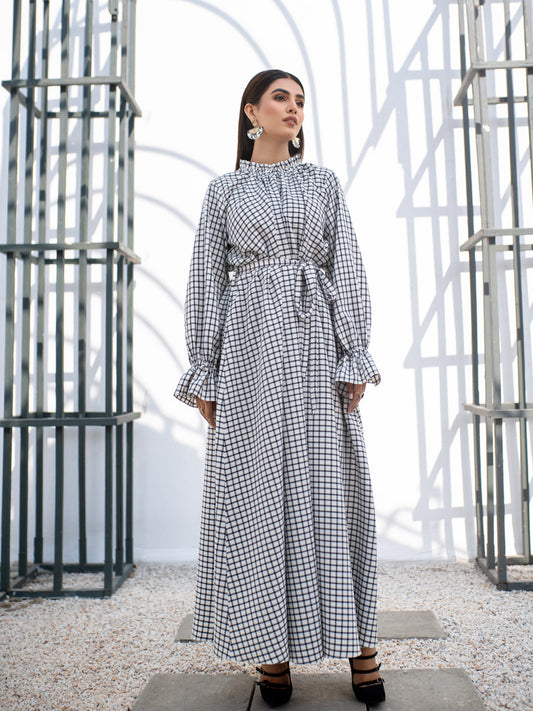 Checkered Pleat Dress