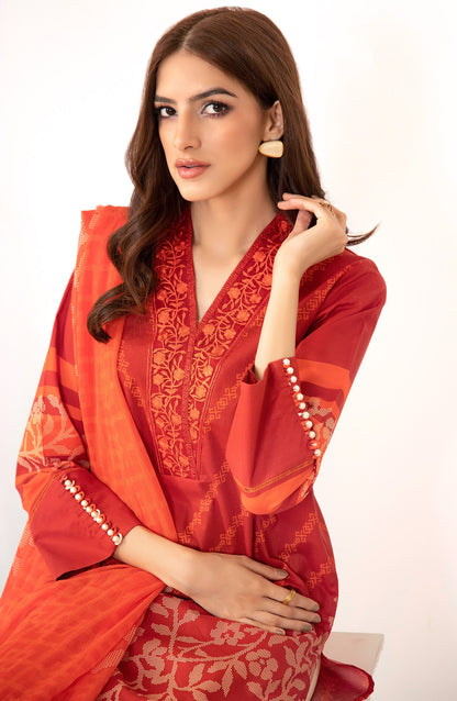 Orient - Unstitched 2 Piece Embroidered Lawn Shirt & Chiffon Dupatta
