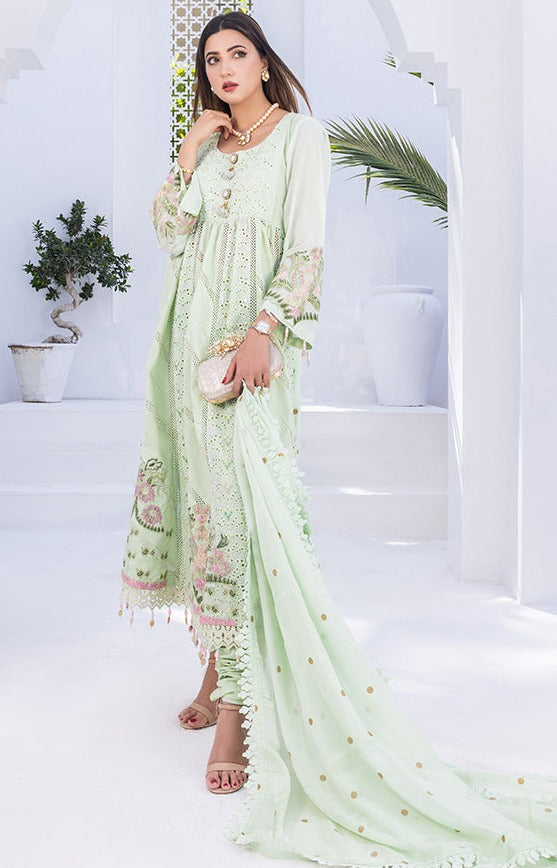 Alzohaib - 3 PIECE UNSTITCHED EMBROIDERED RUNGKARI BY MAHIYMAAN-RKM-23-05