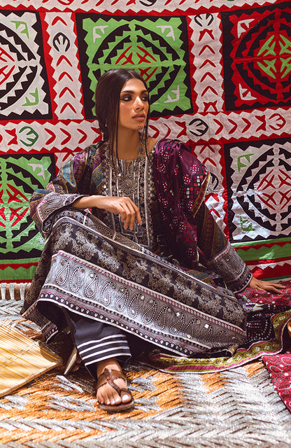 Alzohaib - 3 PIECE UNSTITCHED PRINTED LAWN-MSH-23-05