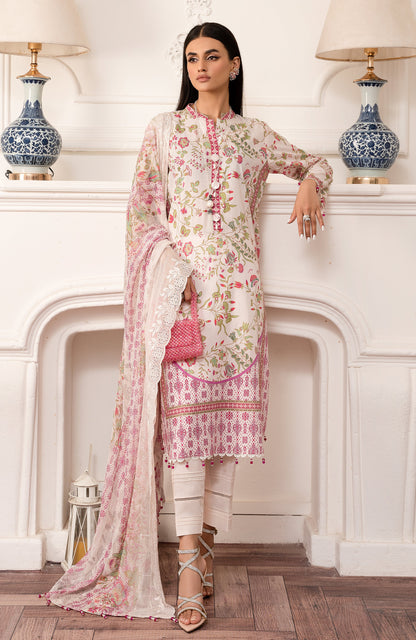 Alzohaib - 3-PIECE UNSTITCHED BAMBER CHIKANKARI DUPATTA -SBCD-23-05