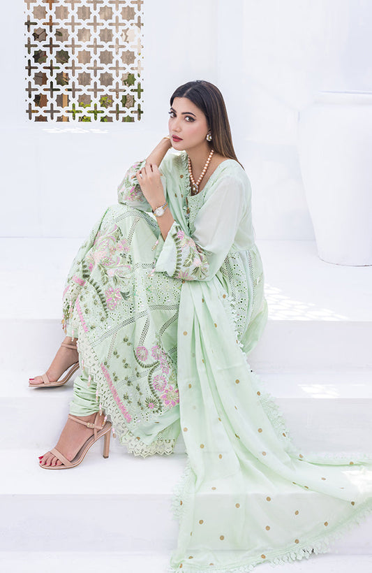 Alzohaib - 3 PIECE UNSTITCHED EMBROIDERED RUNGKARI BY MAHIYMAAN-RKM-23-05