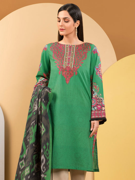 2-Piece Embroidered Khaddar Suit