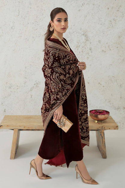 Baroque - EMBROIDERED VELVET SHAWL VS-32