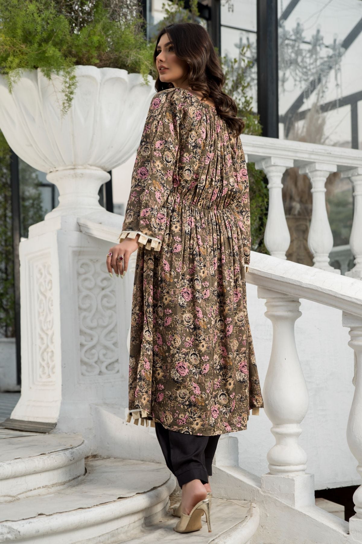 1PC Anarkali Digital Linen Shirt 56