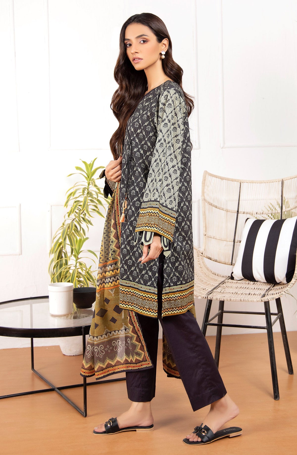 Orient - Unstitched 2 Piece Printed Lawn Shirt Dupatta