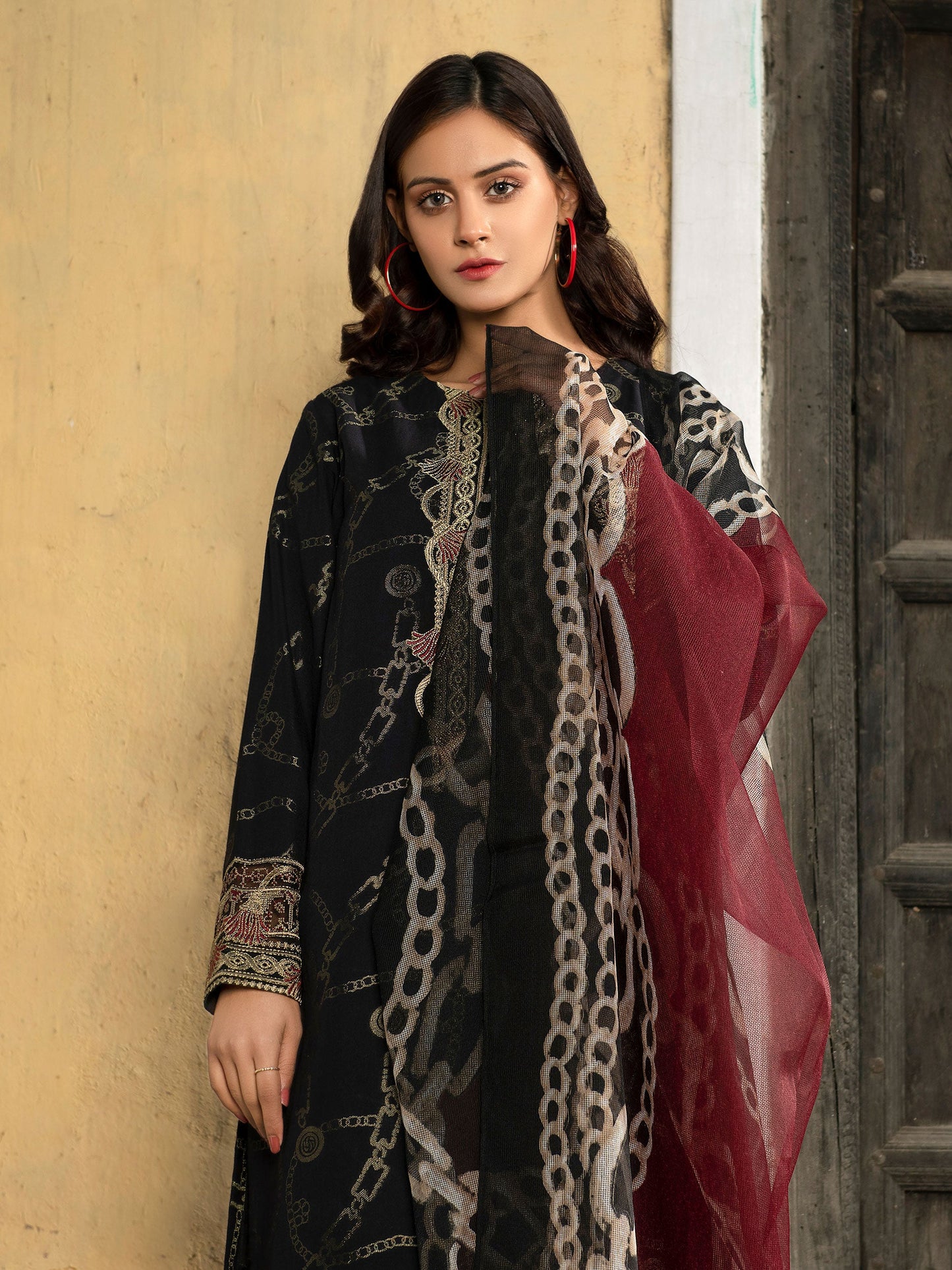 Limelight - 2 Piece Jacquard Suit-Embroidered (Unstitched)