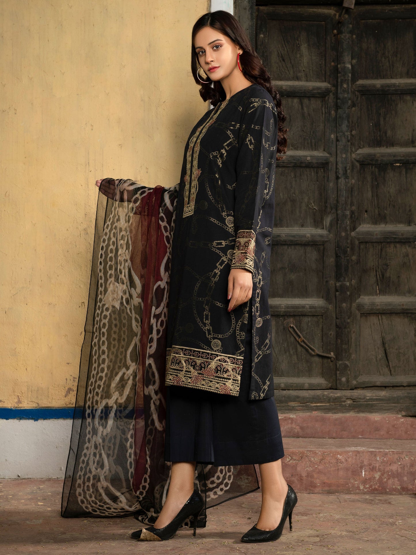 Limelight - 2 Piece Jacquard Suit-Embroidered (Unstitched)