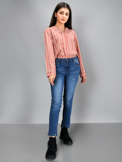 Limelight - Striped Shirt - Tea Pink