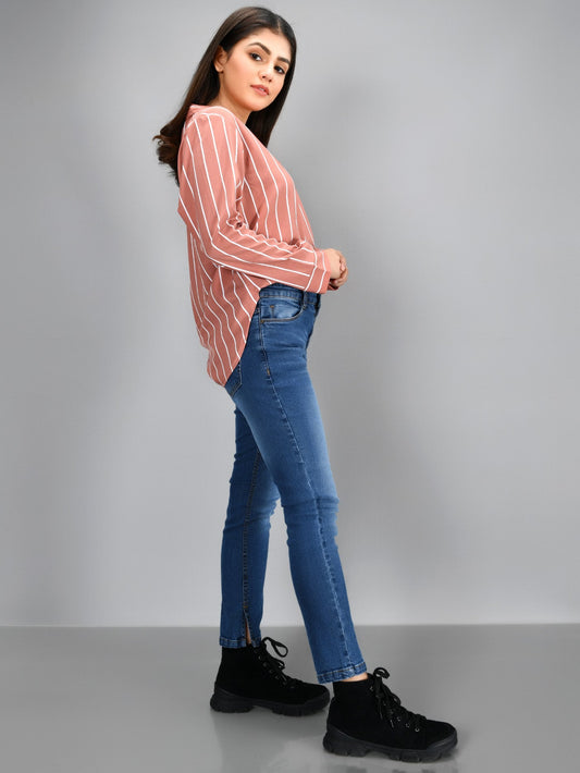 Limelight - Striped Shirt - Tea Pink