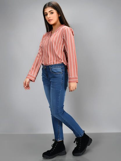 Limelight - Striped Shirt - Tea Pink