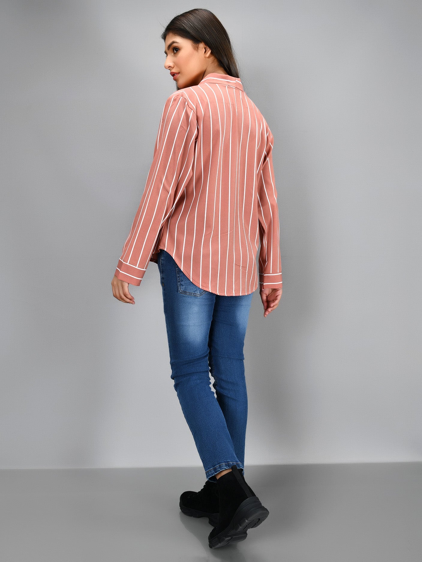 Limelight - Striped Shirt - Tea Pink