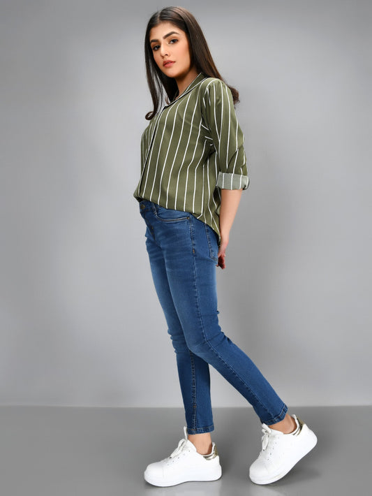 Limelight - Striped Shirt - Green