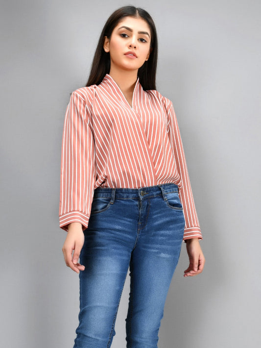 Limelight - Striped Grip Shirt - Tea Pink