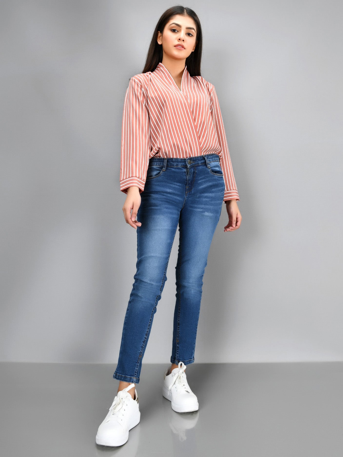 Limelight - Striped Grip Shirt - Tea Pink