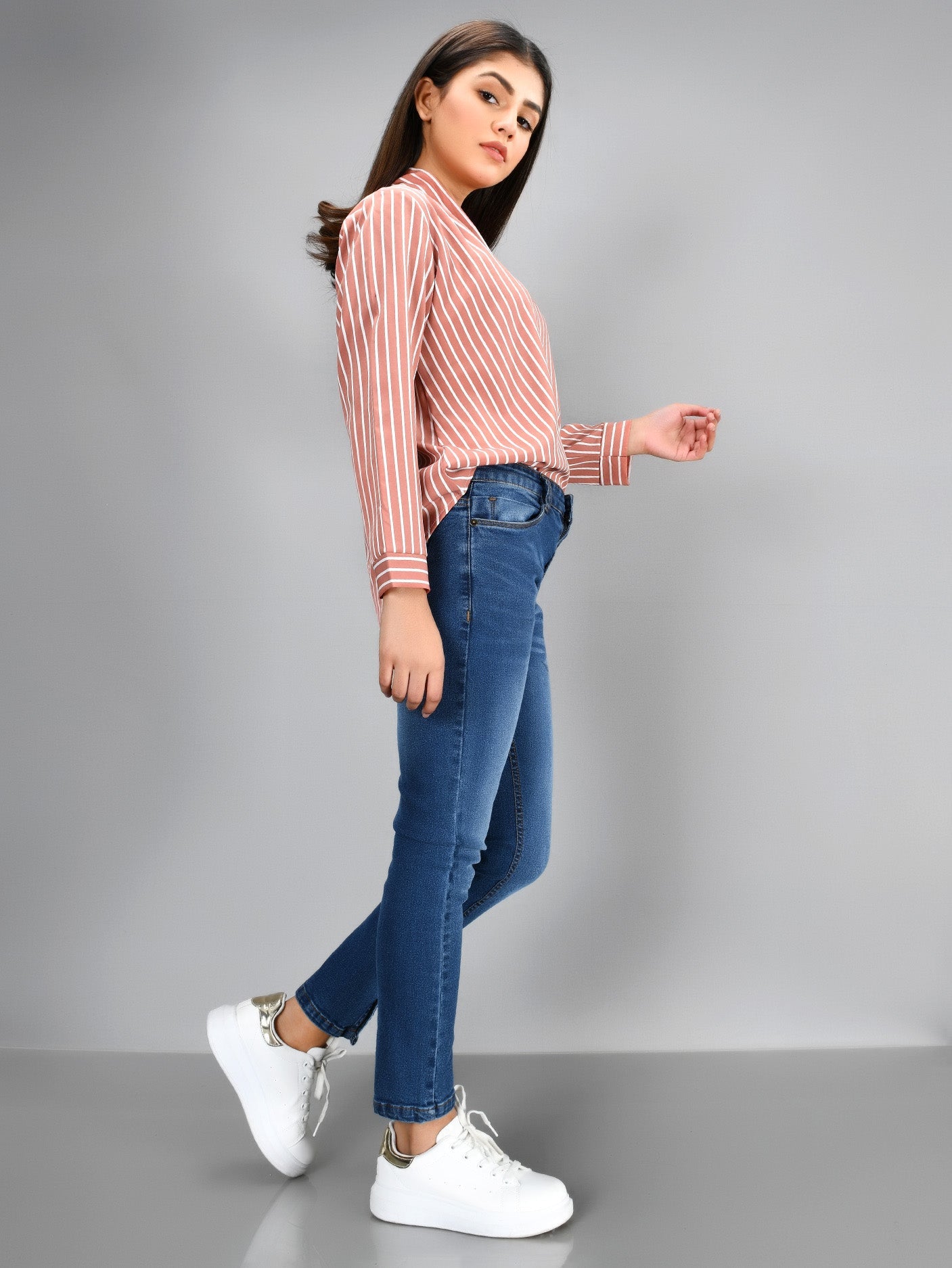 Limelight - Striped Grip Shirt - Tea Pink