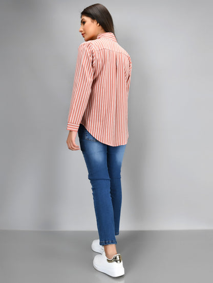 Limelight - Striped Grip Shirt - Tea Pink